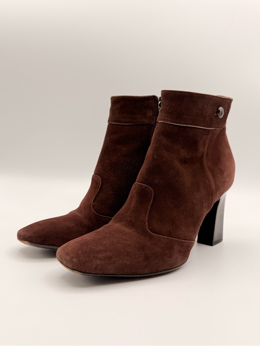 GIORGIO ARMANI Brown Suede High Heel Ankle Boots EU 39 Made in Italy